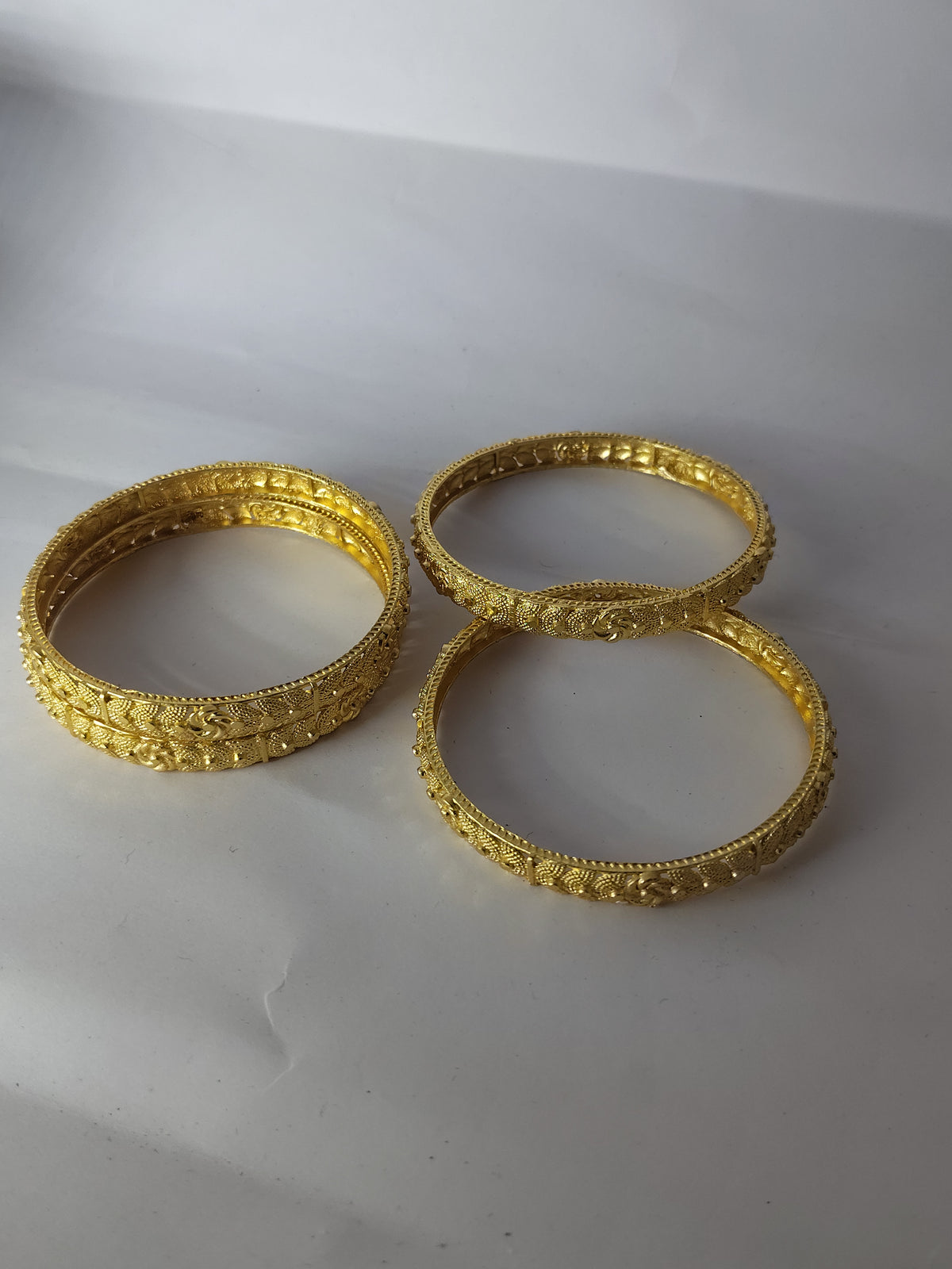 Premium 1 Gram Gold Polish Floral Designer Bangles Set for Women (4 Pieces) | Traditional Daily Wear Jewellery