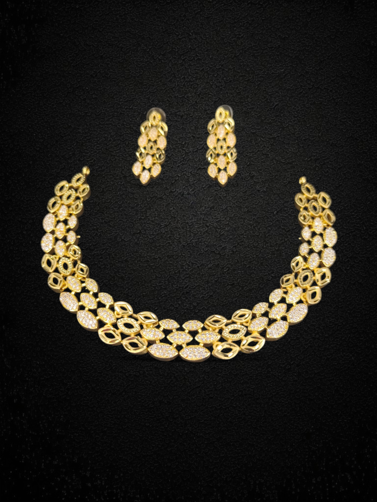 1 Gram Gold Plated Oval Link AD Necklace Set