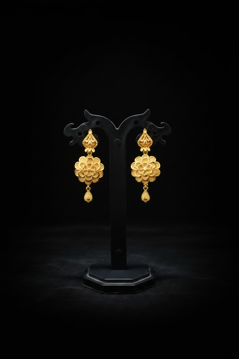 22K Gold Plated Heritage Floral Choker Necklace Set | Traditional Ethnic Jewellery for Women