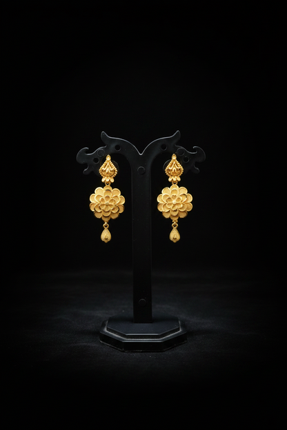 22K Gold Plated Heritage Floral Choker Necklace Set | Traditional Ethnic Jewellery for Women