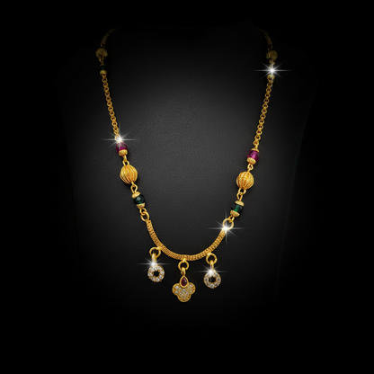 Elegant Multicolor Beaded Mangalsutra with Designer Pendant – 1 Gram Gold Jewellery