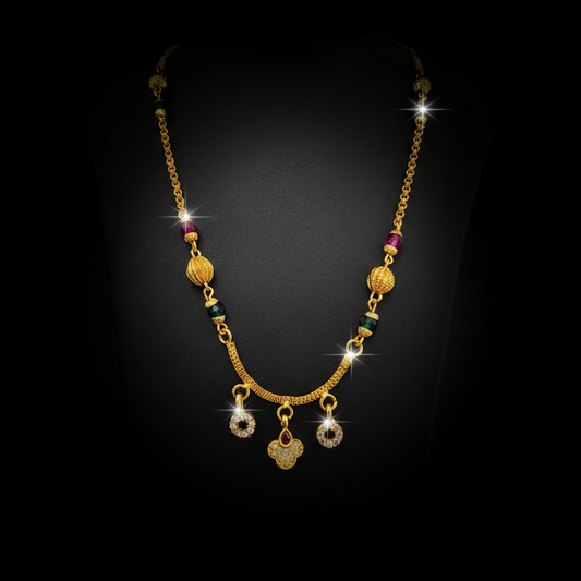 Elegant Multicolor Beaded Mangalsutra with Designer Pendant – 1 Gram Gold Jewellery