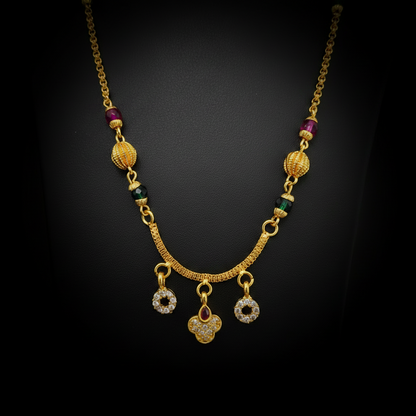 Elegant Multicolor Beaded Mangalsutra with Designer Pendant – 1 Gram Gold Jewellery