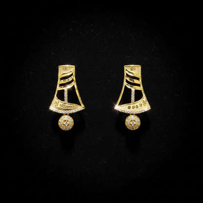 Elegant Designer AD Stone Necklace Set with Earrings – 1 Gram Gold Jewellery