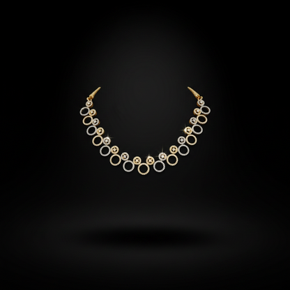 Elegant 1 Gram Gold Plated AD Stone Necklace Set with Earrings – 1 Gram Gold Jewellery