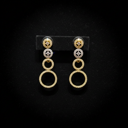 Elegant 1 Gram Gold Plated AD Stone Necklace Set with Earrings – 1 Gram Gold Jewellery