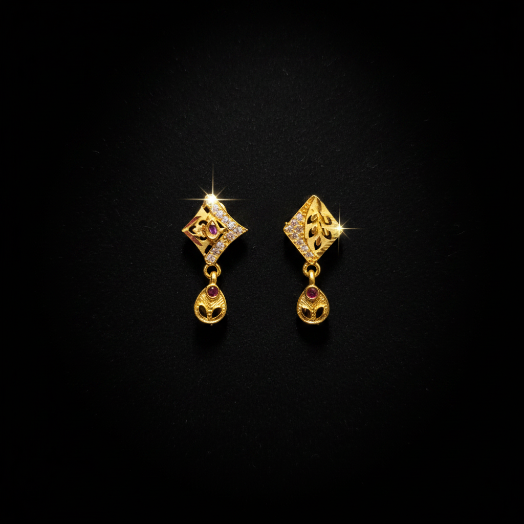 Elegant Gold-Finish Necklace & Earring Set - 1 Gram Gold Jewellery