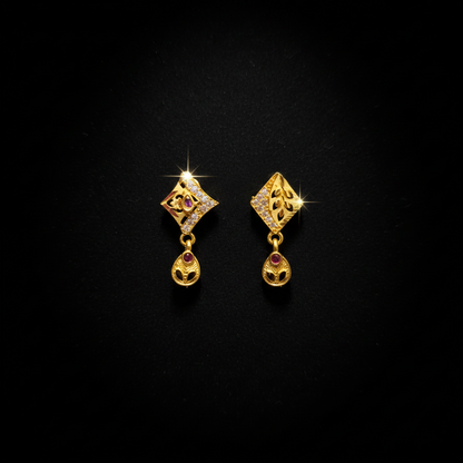 Elegant Gold-Finish Necklace & Earring Set - 1 Gram Gold Jewellery