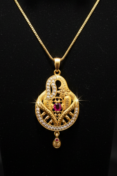 Premium Gold Plated Pendant Set for Women | Traditional Designer Necklace Set