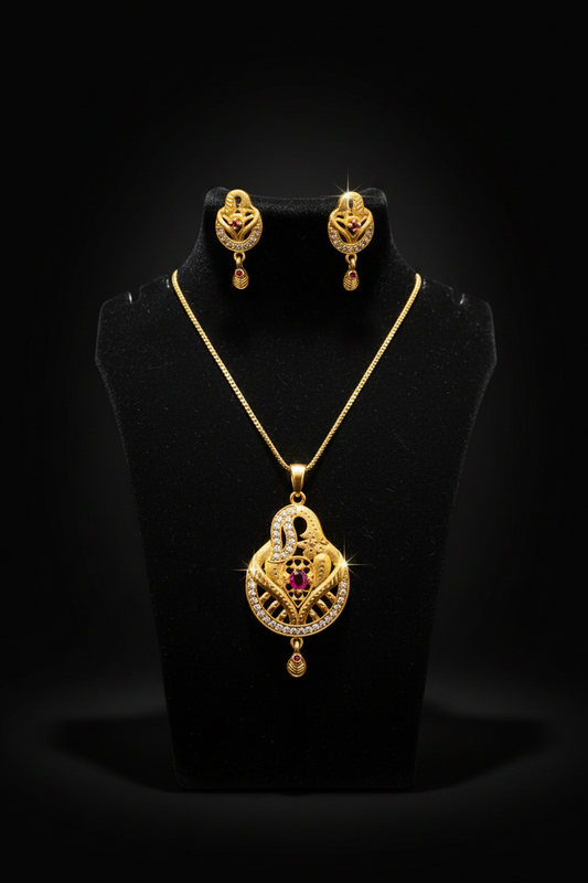 Premium Gold Plated Pendant Set for Women | Traditional Designer Necklace Set